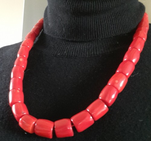 Collana corallo rosso bambu - corallo, bambu'