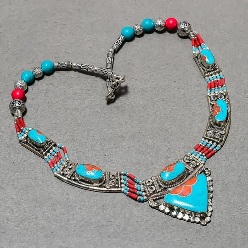 Collana corallo rosso turchese - corallo,