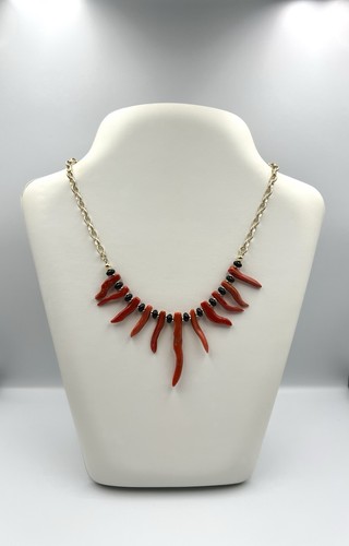 Collana etnica corallo - collana, rosso
