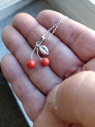 Collana ciondolo ciliegie - collana,