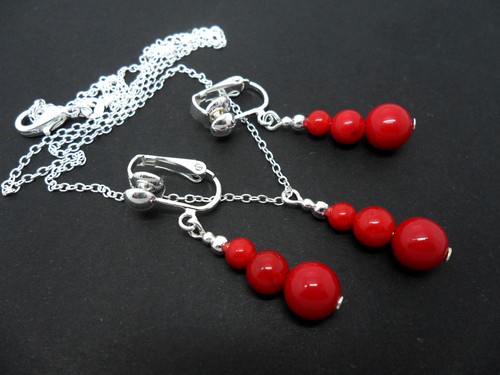 Set collana orecchini clip - collana, a