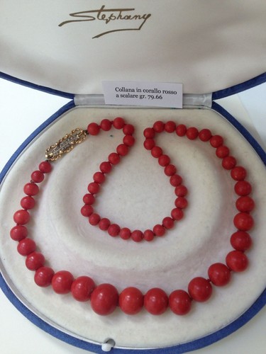 Collana vintage corallo rosso