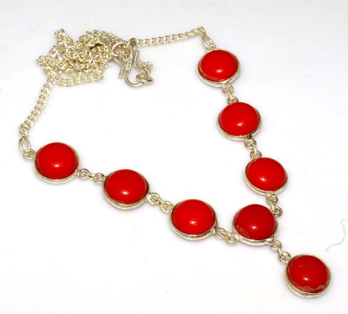 Collana corallo rosso argento