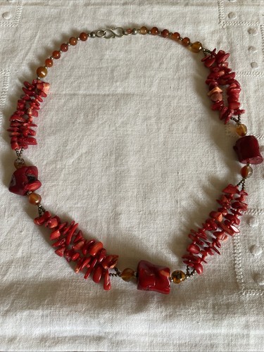 Collana vintage corallo - collana, bambù