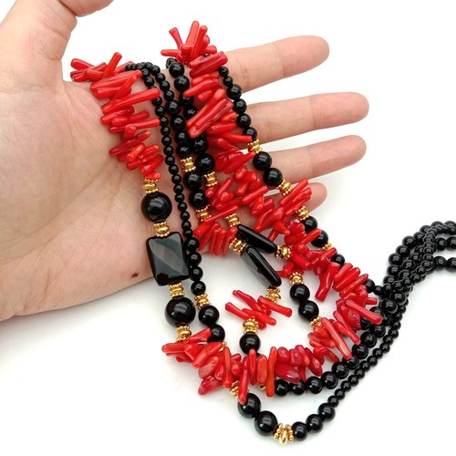 Collana onice nera corallo - collana,