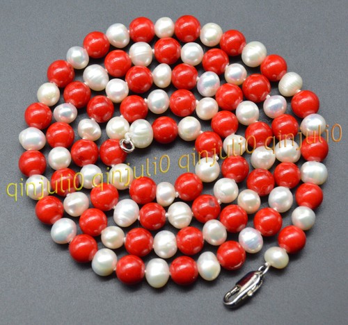 Collana perle corallo rosso