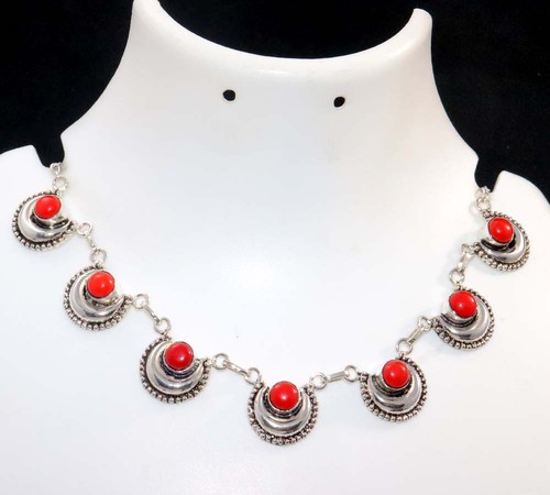 Collana mezzaluna corallo - collana,