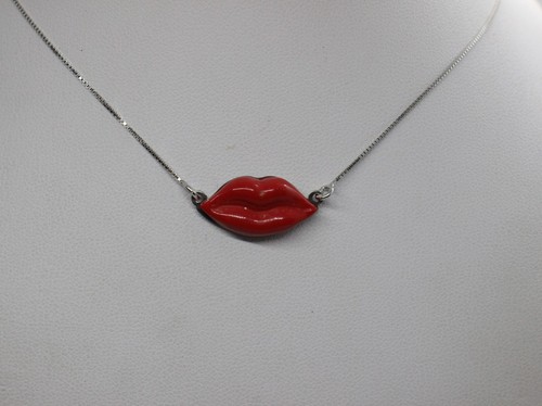 Collana argento labbra lips - collana,