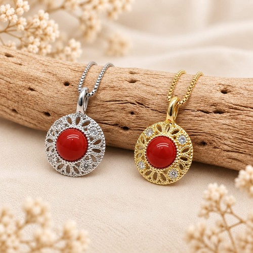 Collana etrusco corallo rosso - collana,