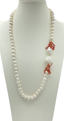 Collana perle di fiume con - collana,