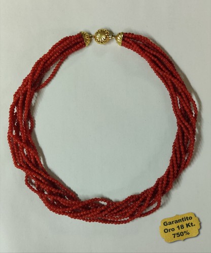 Collana torchon corallo - collana, di