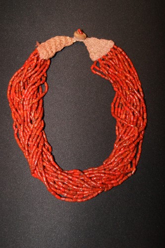Collana multifilo corallo - , di