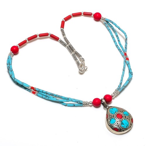 Collana turchese corallo rosso