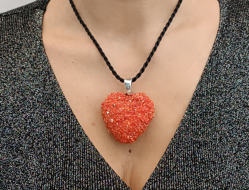 Collana donna cuore - , rosso