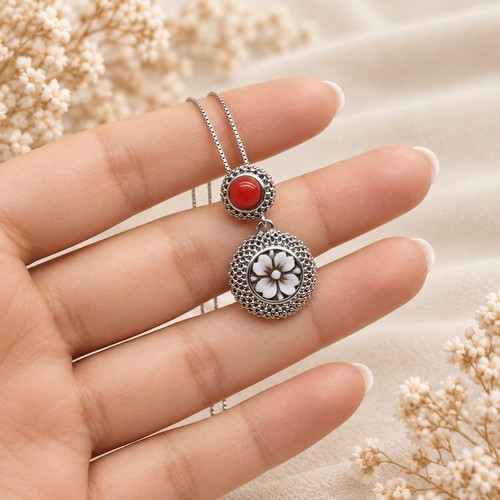 Collana corallo rosso naturale - rosso,