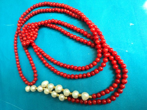 Lunga collana corallo - collana, naturale